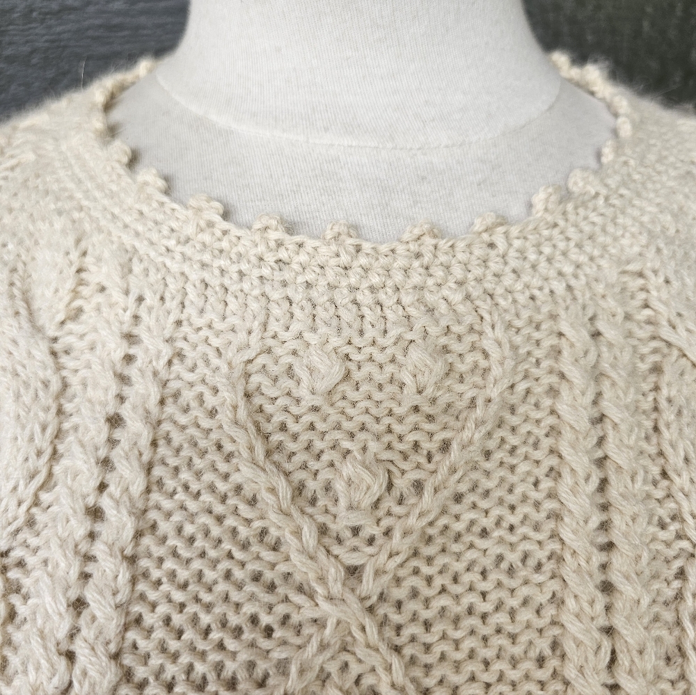 BABY ALPACA Cream Vintage Sweater sz M Women's - Picture 3 of 6